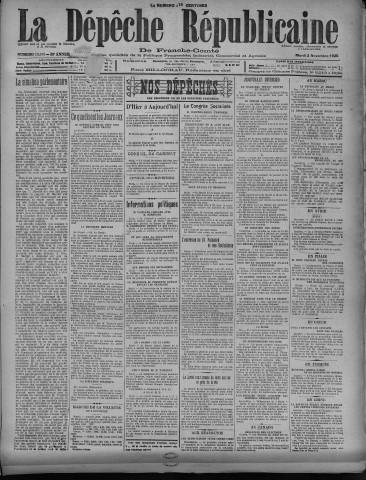 03/11/1925 - La Dépêche républicaine de Franche-Comté [Texte imprimé]