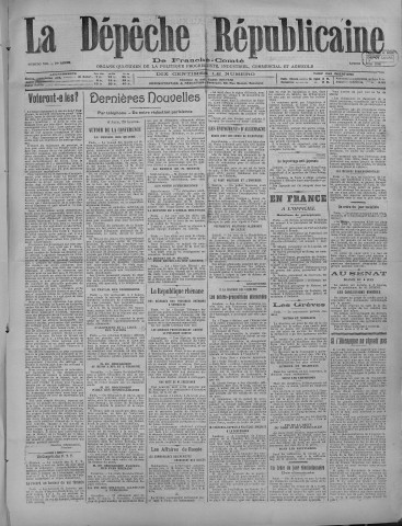 07/06/1919 - La Dépêche républicaine de Franche-Comté [Texte imprimé]