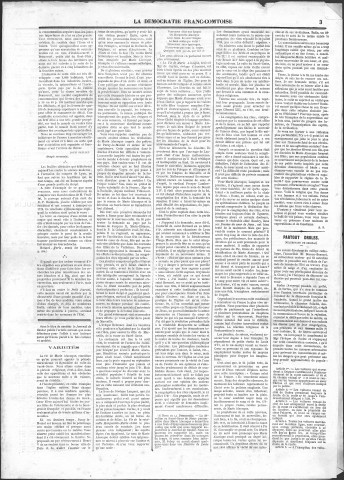 03/09/1873 - La Démocratie franc-comtoise : journal politique quotidien
