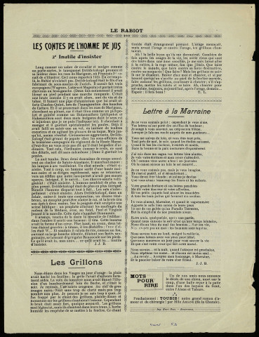 Le Rabiot [Texte imprimé] : Littéraire et humoristique : journal de la classe 16 du 9e bataillon du 23e