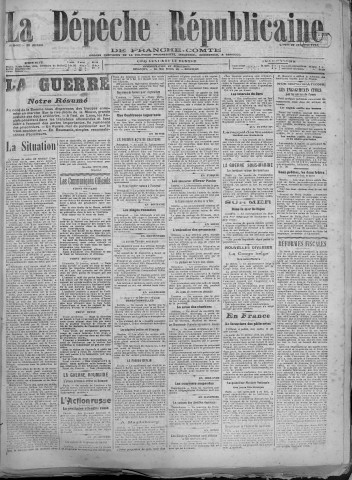 22/01/1917 - La Dépêche républicaine de Franche-Comté [Texte imprimé]