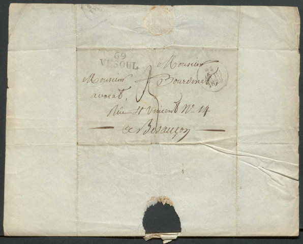 Ms Z 765 - Documents concernant Denis-Agile Bourdenet (1802-1876), avocat à Baume-les-Dames. 1811-1880