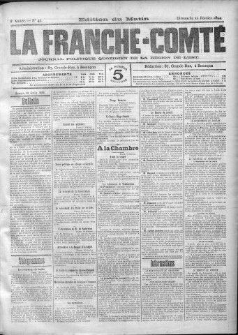 11/02/1894 - La Franche-Comté : journal politique de la région de l'Est