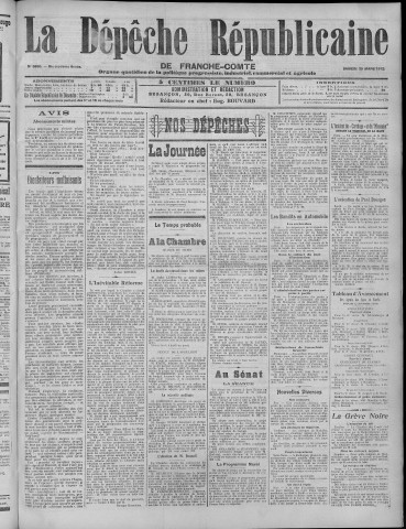 30/03/1912 - La Dépêche républicaine de Franche-Comté [Texte imprimé]