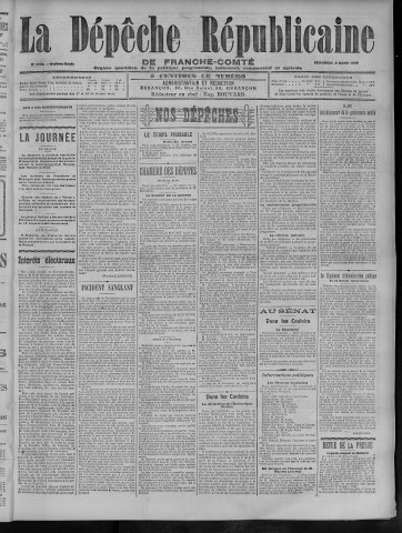 02/03/1906 - La Dépêche républicaine de Franche-Comté [Texte imprimé]