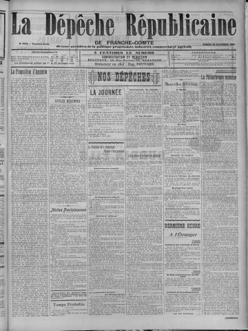 26/12/1908 - La Dépêche républicaine de Franche-Comté [Texte imprimé]
