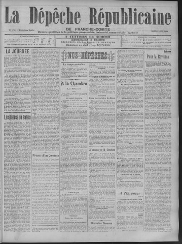 08/06/1909 - La Dépêche républicaine de Franche-Comté [Texte imprimé]