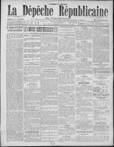 30/09/1924 - La Dépêche républicaine de Franche-Comté [Texte imprimé]