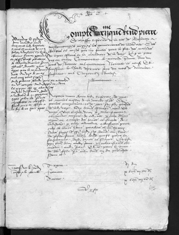Comptes de la Ville de Besançon, recettes et dépenses, Compte de Pierre de Chaffoy (1er janvier - 31 décembre 1500)