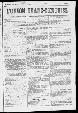 23/10/1882 - L'Union franc-comtoise [Texte imprimé]
