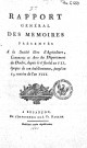 01/01/1800 - Rapport général des mémoires présentés à la Société libre d'agriculture, commerce et arts du département du Doubs [Texte imprimé]