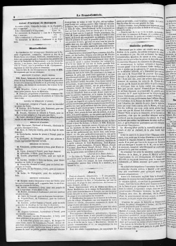 28/09/1844 - Le Franc-comtois - Journal de Besançon et des trois départements