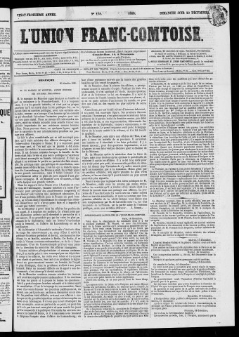 20/12/1868 - L'Union franc-comtoise [Texte imprimé]