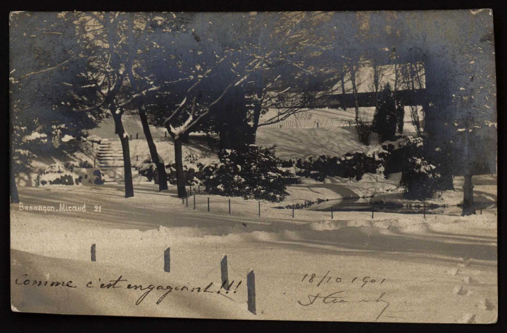 Besançon - Micaud. [image fixe] , Pontarlier : Photographiée sur Appareil Rotatif. - F. BOREL, Pontarlier, 1896/1901