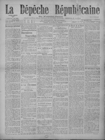 01/07/1920 - La Dépêche républicaine de Franche-Comté [Texte imprimé]