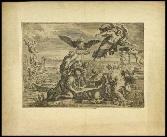 Allégorie de la Géographie [image fixe] / K. Audran Paris_inc_Romae  ; Petr Beretin_Corton_del , Romae : Pierre Cotonne, 1614/1674