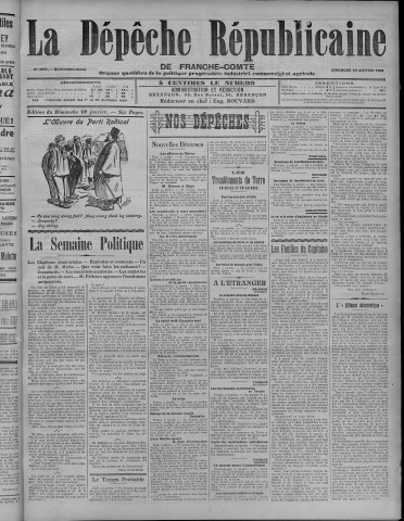 10/01/1909 - La Dépêche républicaine de Franche-Comté [Texte imprimé]