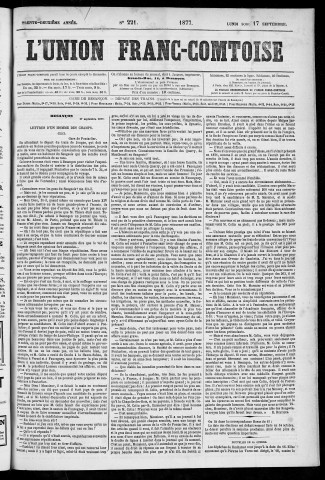 17/09/1877 - L'Union franc-comtoise [Texte imprimé]