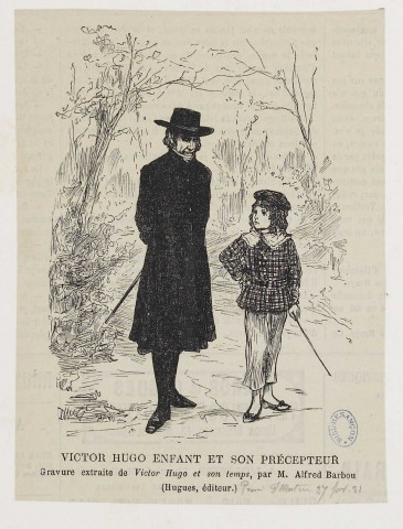 Victor Hugo enfant et son précepteur [image fixe] , Paris : Hugues, éditeur, 1881