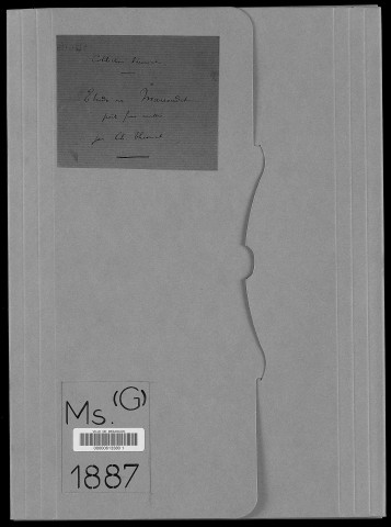 Ms 1887 - Charles Thuriet. Etude sur J.-B. Marsoudet. poète franc-comtois