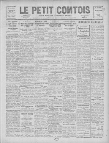 11/03/1927 - Le petit comtois [Texte imprimé] : journal républicain démocratique quotidien