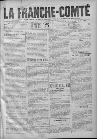 09/07/1888 - La Franche-Comté : journal politique de la région de l'Est