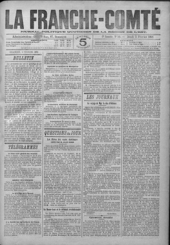 05/02/1891 - La Franche-Comté : journal politique de la région de l'Est