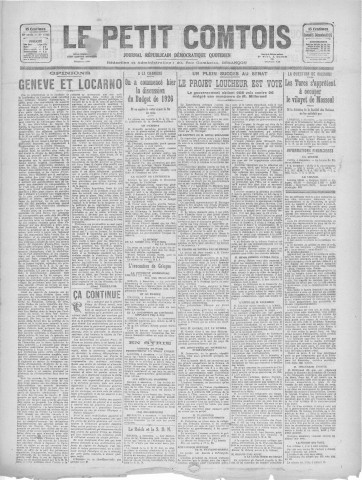 05/12/1925 - Le petit comtois [Texte imprimé] : journal républicain démocratique quotidien