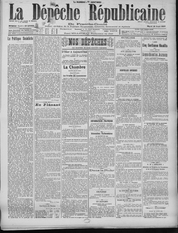 26/08/1924 - La Dépêche républicaine de Franche-Comté [Texte imprimé]
