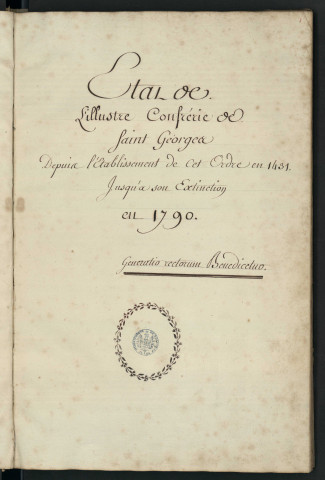 Ms 1685 - La Confrérie de Saint-Georges, par l'abbé J.-P. Baverel