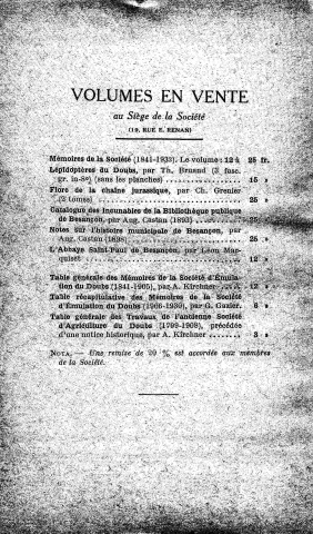 01/01/1934 - Mémoires de la Société d'émulation du Doubs [Texte imprimé]