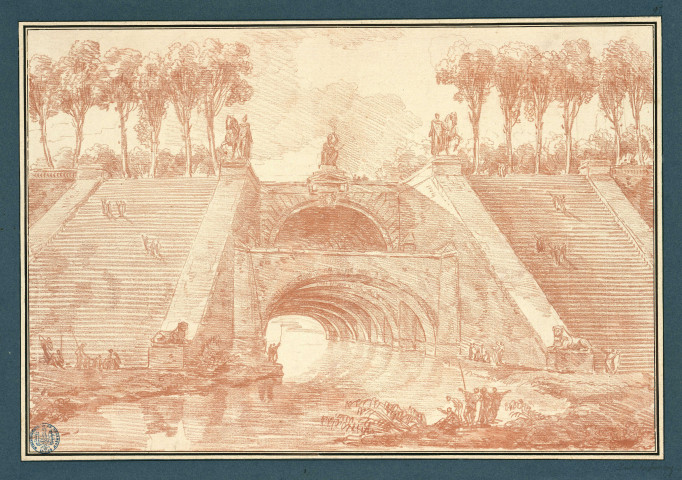 9 - Vue du pont aux Belles Fontaines à Juvisy-sur-Orge , [France], [vers 1770]