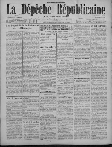 06/02/1922 - La Dépêche républicaine de Franche-Comté [Texte imprimé]