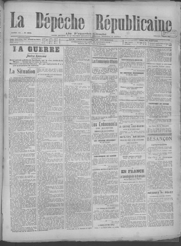 17/03/1918 - La Dépêche républicaine de Franche-Comté [Texte imprimé]