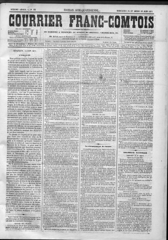 14/06/1871 - Le Courrier franc-comtois [Texte imprimé]
