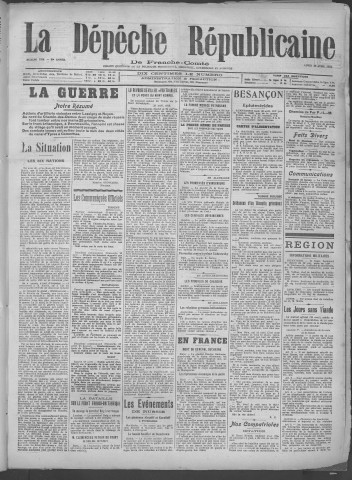 29/04/1918 - La Dépêche républicaine de Franche-Comté [Texte imprimé]