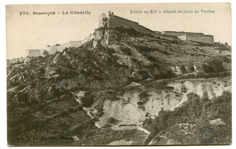 Besançon - La Citadelle. Edifiée au XIIe s. d'après les plans de Vauban [image fixe] , Besançon : Edit. L. Gaillard-Prêtre, 1912/1915