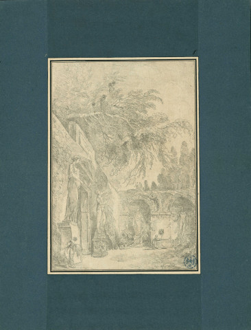 8 - Jardins ornés de statues antiques / Hubert Robert , [Rome], [circa 1763]