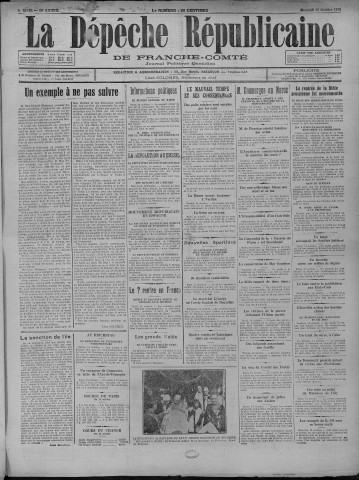 15/10/1930 - La Dépêche républicaine de Franche-Comté [Texte imprimé]