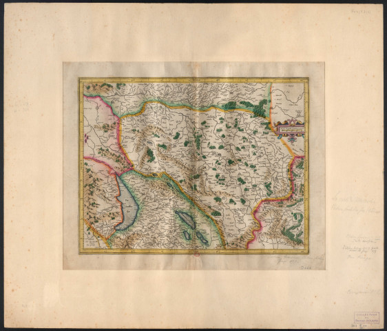 Burgundiae Comitatus. Per Gerardum Mercatorem. Cum privilegio. 4 miliaria burgundic. comitatus communia [Document cartographique] , 1619