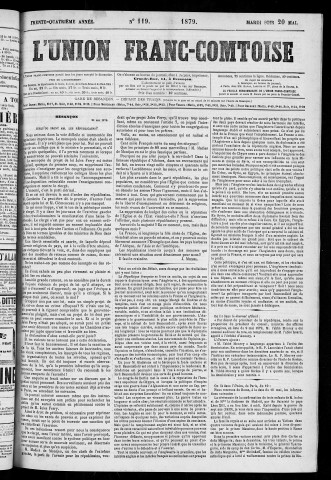 20/05/1879 - L'Union franc-comtoise [Texte imprimé]