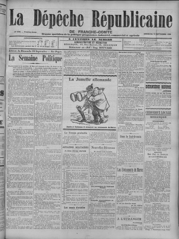 13/09/1908 - La Dépêche républicaine de Franche-Comté [Texte imprimé]