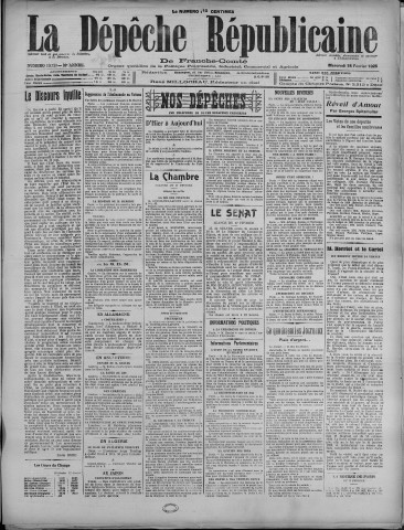 18/02/1925 - La Dépêche républicaine de Franche-Comté [Texte imprimé]