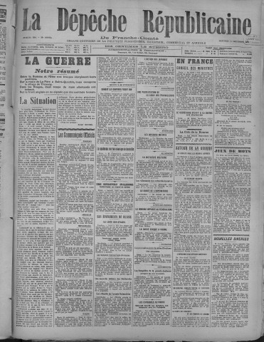 11/09/1918 - La Dépêche républicaine de Franche-Comté [Texte imprimé]
