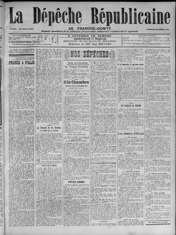 25/11/1913 - La Dépêche républicaine de Franche-Comté [Texte imprimé]