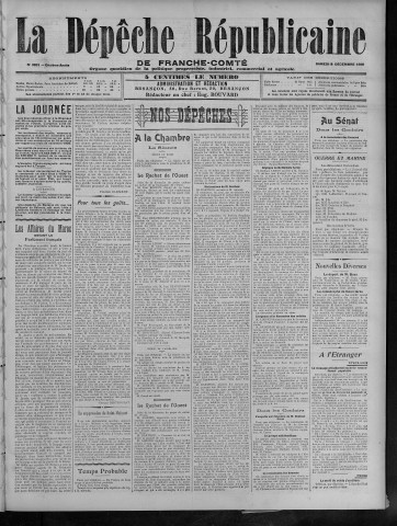 08/12/1906 - La Dépêche républicaine de Franche-Comté [Texte imprimé]