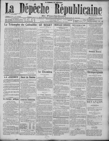 08/02/1928 - La Dépêche républicaine de Franche-Comté [Texte imprimé]