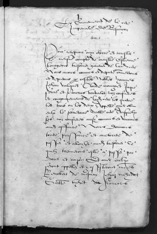 Comptes de la Ville de Besançon, recettes et dépenses, Compte de Estienne Bourgeois (1er janvier - 31 décembre 1551)