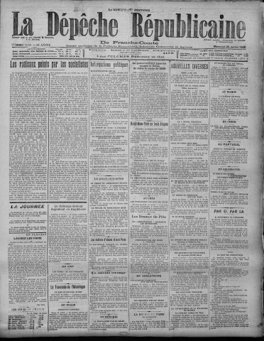 25/07/1928 - La Dépêche républicaine de Franche-Comté [Texte imprimé]