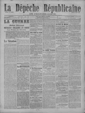 10/08/1916 - La Dépêche républicaine de Franche-Comté [Texte imprimé]